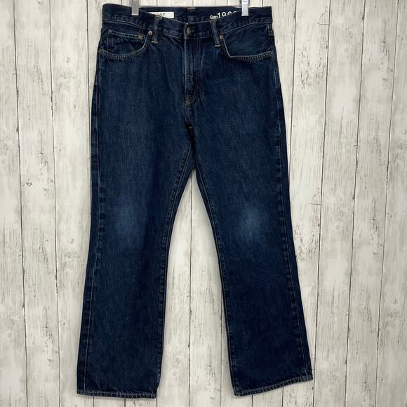 Gap Boot Cut Fit Dark Wash High Rise Cotton Denim Jeans 33 - Picture 1 of 10